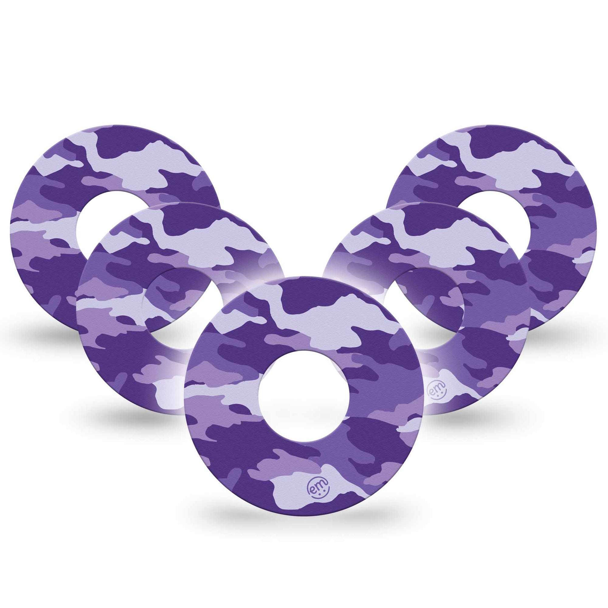 ExpressionMed Purple Camo Infusion Set Adhesive Tape, 5-Pack, Purple Camo Colored Design for pump