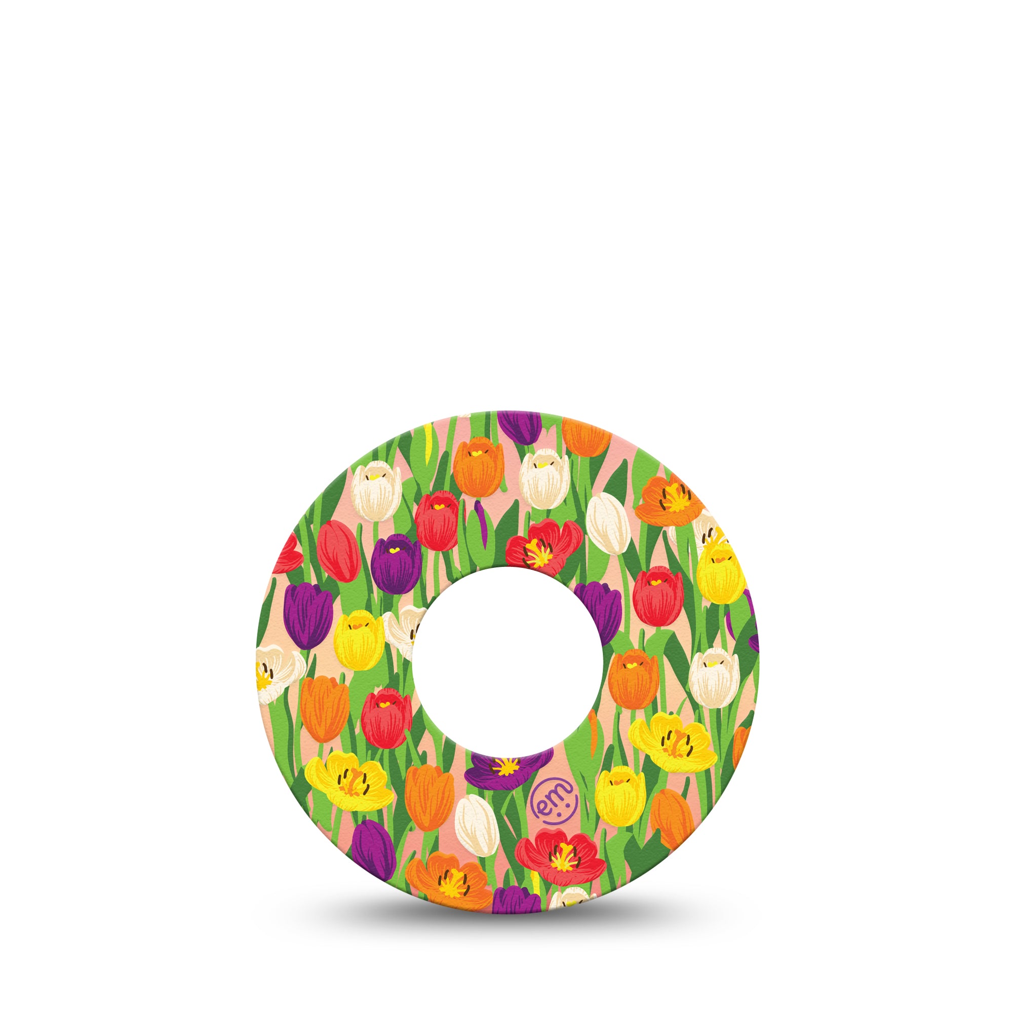 Tulips Infusion Set Tape, 5-Pack, Spring Flowers Themed, Infusion Overlay Adhesive Patch Design