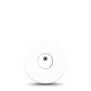 White Libre 3 Transmitter sticker with matching white Libre 3 Perfect Fit Adhesive Patch Tape for CGM