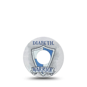 ExpressionMed Diabetic Warrior Libre 3 Tape, Single, Warrior Shield Themed, CGM Patch Design