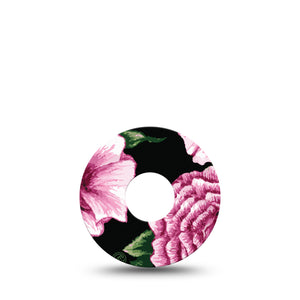 ExpressionMed Intricate Flower Libre 3 Tape, Single, Detailed Pink Floral Inspired, CGM Patch Design