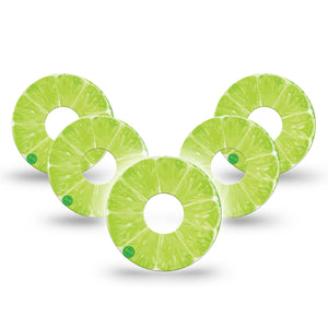 ExpressionMed Lime Libre 3 Tape, 5-Pack, Citrus Fruit Inspired, CGM Plaster Patch Design