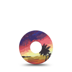 Sunset Libre 3 Tape, Single, Beach Sunset Inspired, CGM Adhesive Patch Design