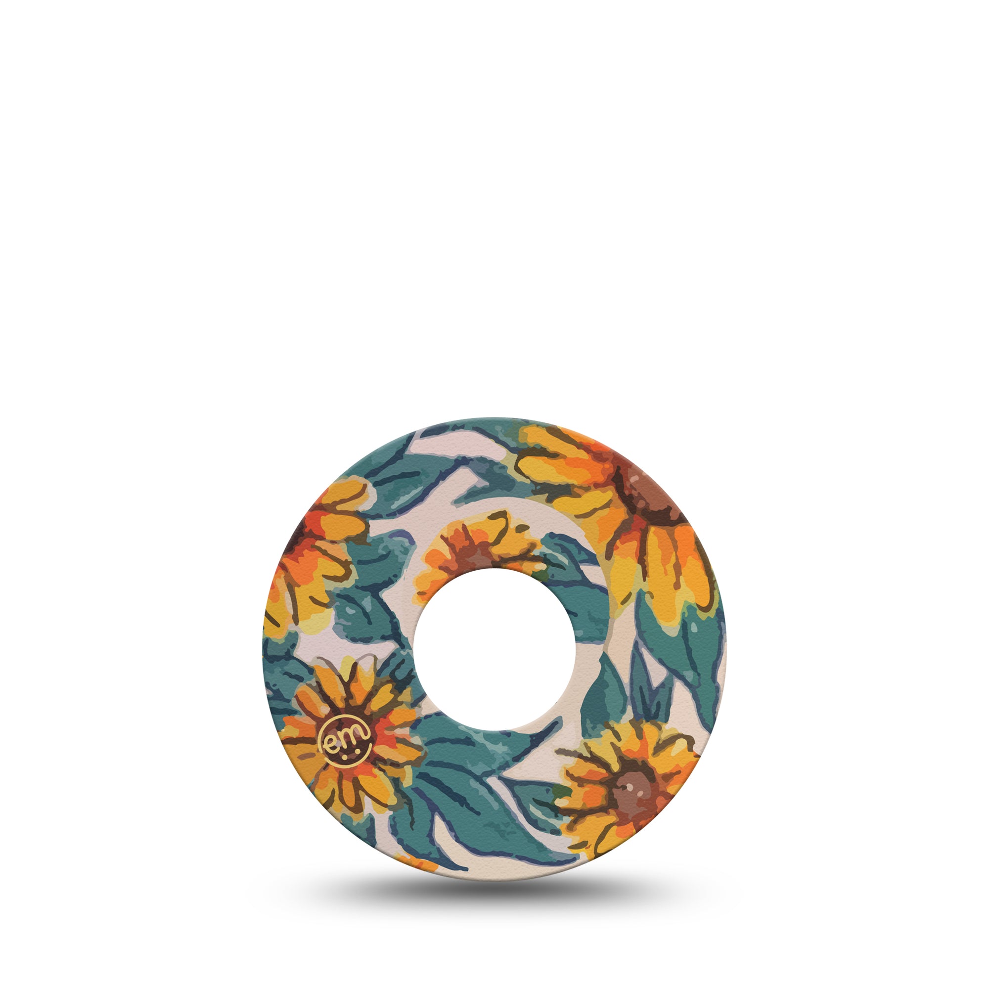 Sunflower Libre 3 Tape, Single, Bright Yellow Sunflowers Themed, CGM Adhesive Patch Design