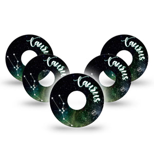 Taurus Libre 3 Tape, 5-Pack, Zodiac Sign Taurus Constellation Themed,  CGM Overlay Patch Design