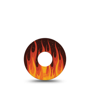 ExpressionMed Roarin' Flame Libre 3 Tape, Single, Roaring Flame Themed, CGM Adhesive Patch Design