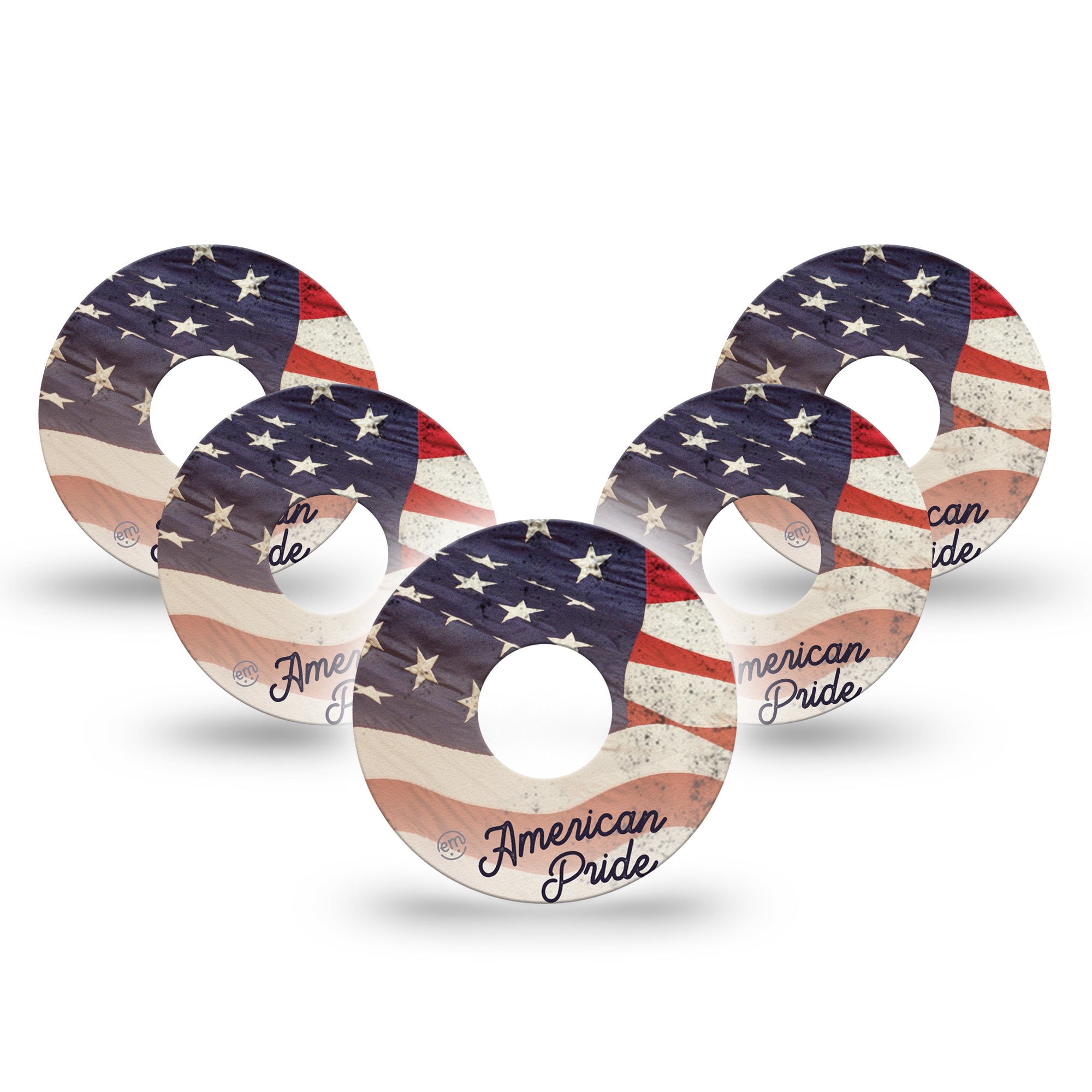 American Pride Libre 3 Tape 5-Pack, Patriotic Inspired CGM, Overlay Patch Design