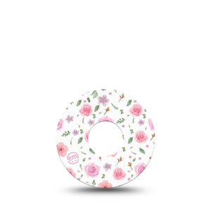 ExpressionMed Pastel Flowers Libre 3 Tape, Single, Mellow Florals Themed, CGM Plaster Patch Design