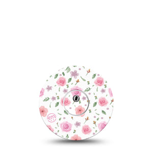 ExpressionMed Pastel Flowers Libre 3 Transmitter Sticker and matching adhesive tape