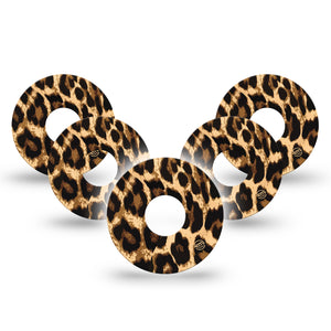 ExpressionMed Leopard Print Libre 3 Tape, 5-Pack, Classic Leopard Themed, CGM Plaster Patch Design