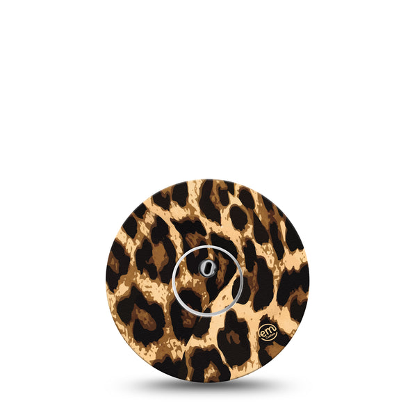 ExpressionMed Leopard Print Libre 3 Transmitter Sticker, Single, Classic Leopard Vinyl Sticker Design with Matching Libre 3 Overlay Patch 