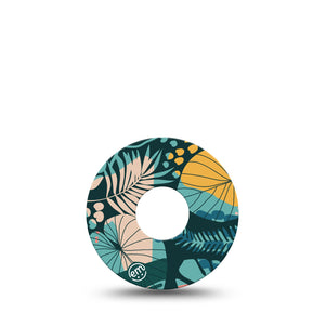 ExpressionMed Jungle Tropics Libre 3 Tape, Single, Tropical Leaves Inspired, CGM Patch Design