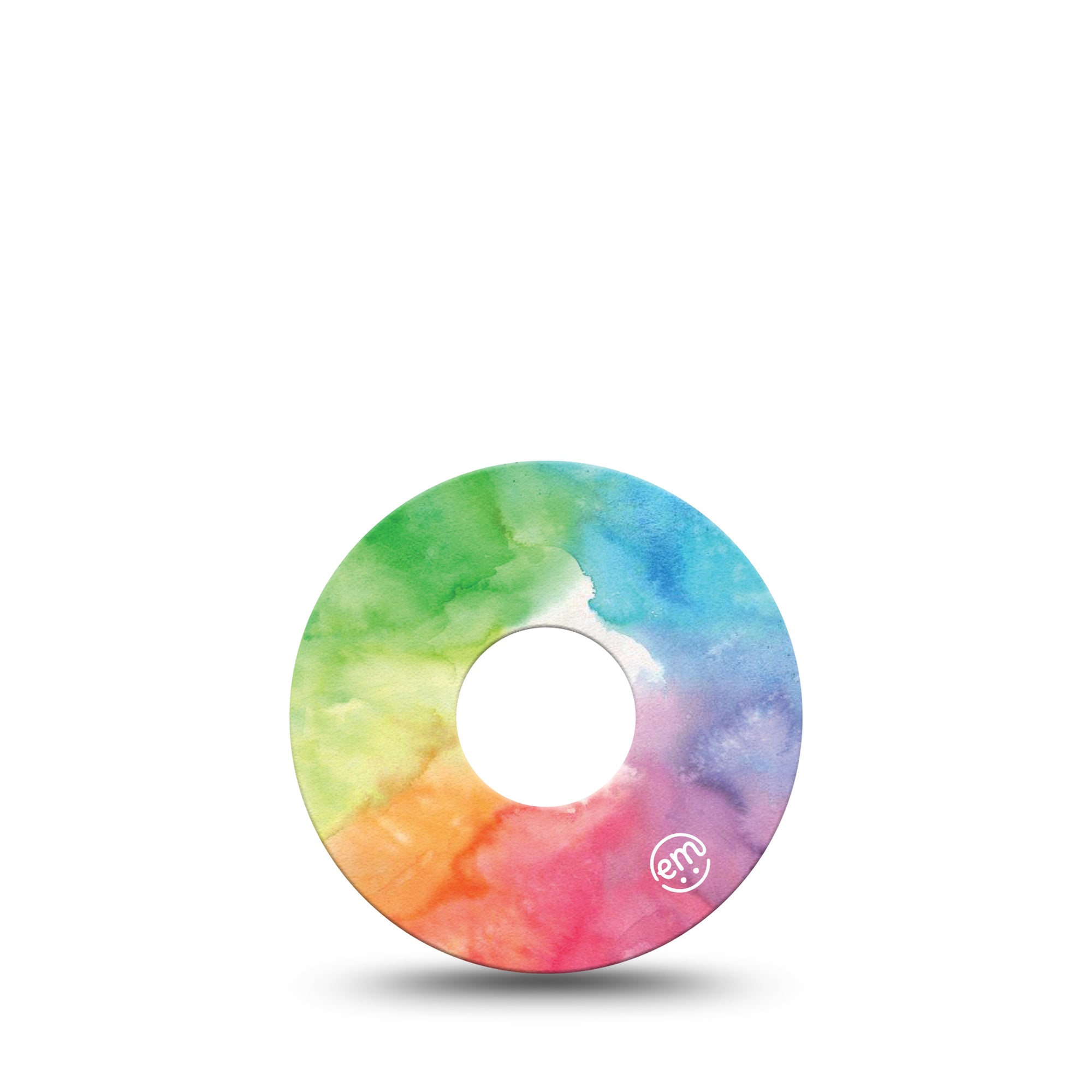 ExpressionMed Rainbow Clouds Libre 3 Tape, Single, Watercolor Rainbow Inspired, CGM Patch Design