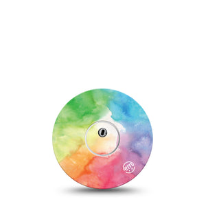 Rainbow Clouds Libre 3 Transmitter Sticker, Single, Watercolor Rainbow Clouds Vinyl Libre Center Sticker Design with Matching Overlay Patch Tape