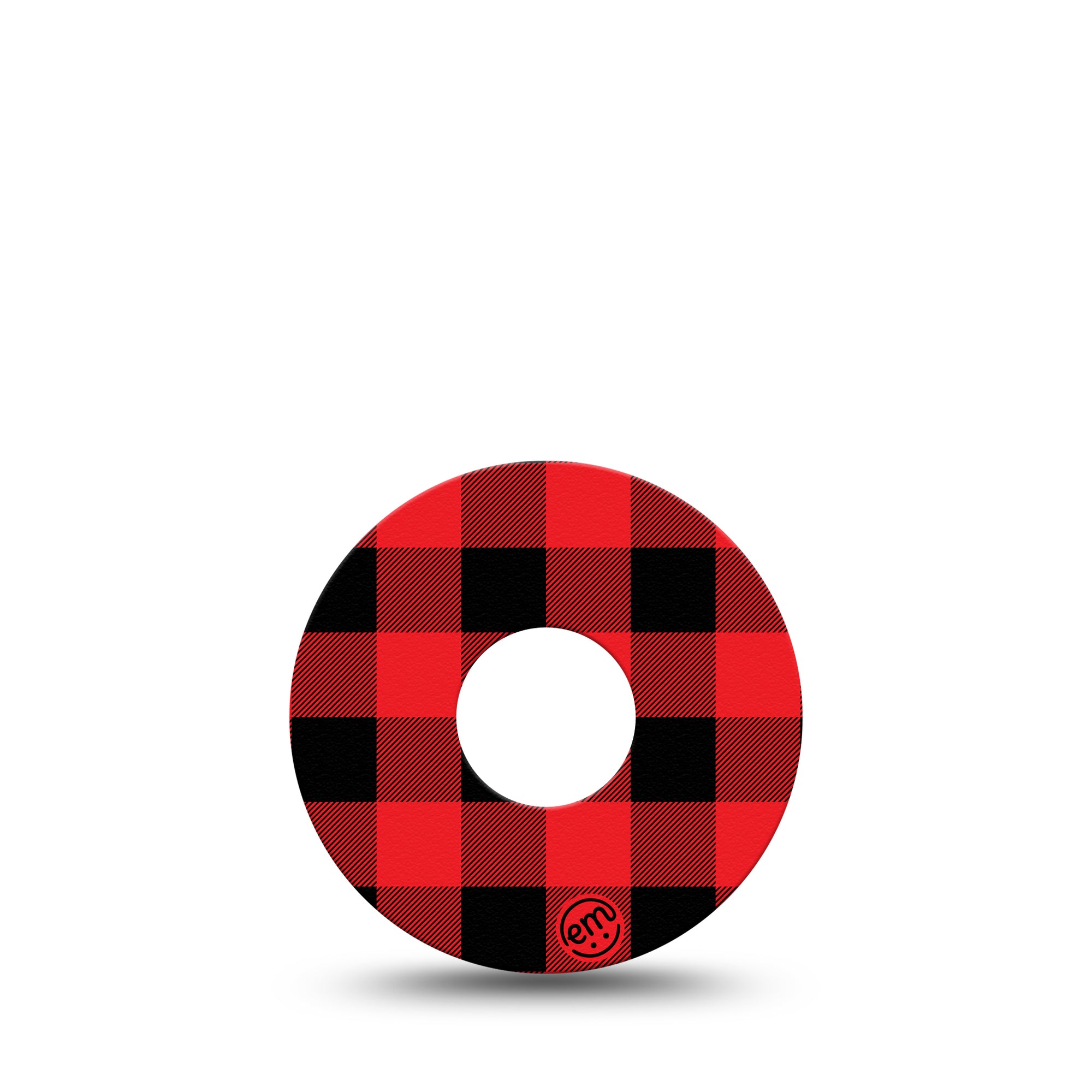 ExpressionMed Lumberjack Libre 3 Tape, Single, Red & Black Plaid Themed, CGM Plaster Patch Design