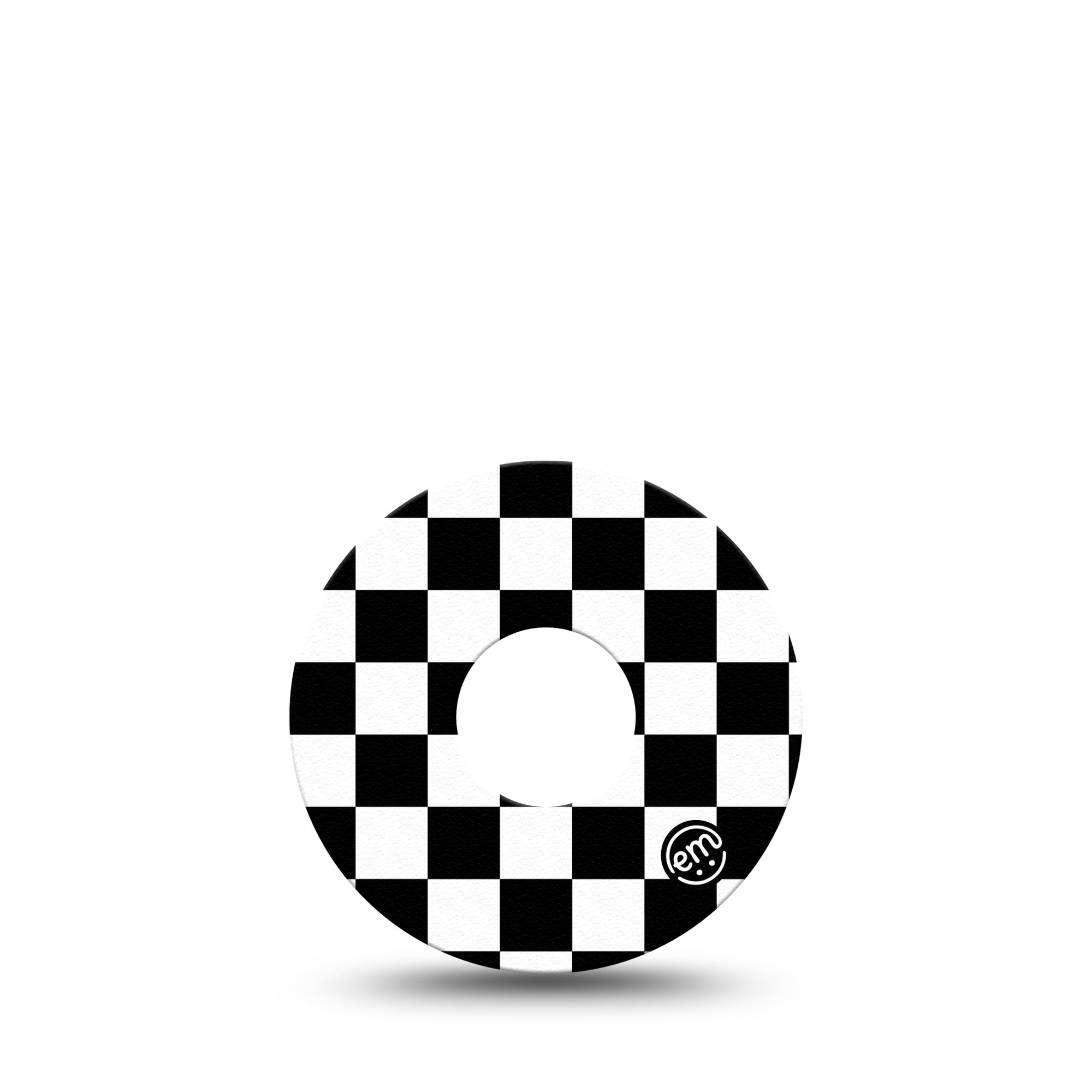 Checkered Libre 3 Tape, Single, Classic Black White Checker Pattern CGM Adhesive Patch Design