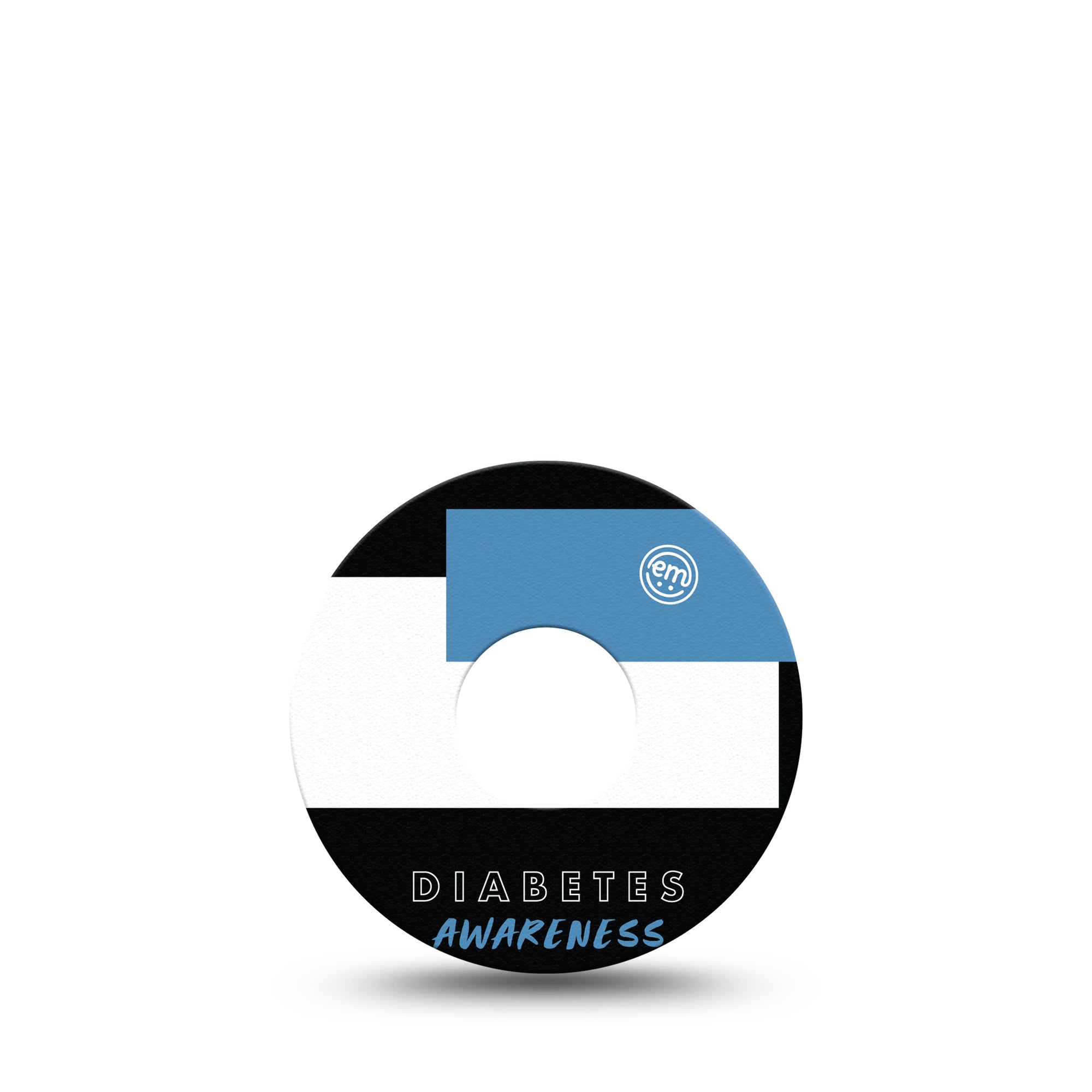 ExpressionMed Diabetes Awareness Libre 3 Tape, Single, Blue, Black & White Themed, CGM Adhesive Patch Design