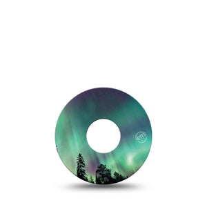 ExpressionMed Northern Lights Libre 3 Tape, Single, Colorful Night Sky Themed, CGM Patch Design