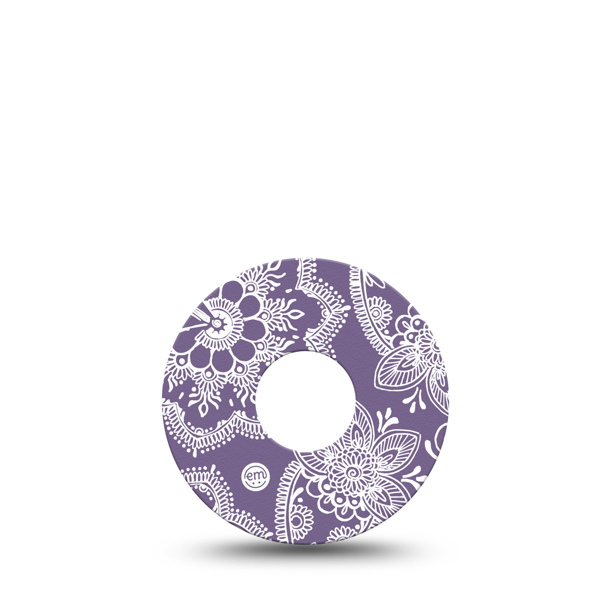 ExpressionMed Purple Henna Libre 3 Tape, Single, Floral Art Inspired, CGM Patch Design