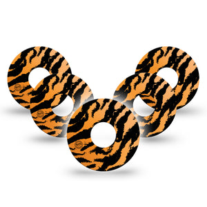 Tiger Libre 3 Tape, 5-Pack, Tiger Pride Themed, CGM, Patch Design.