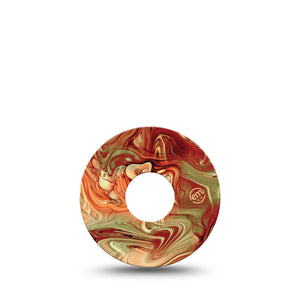 ExpressionMed Rustic Marble Libre 3 Tape, Single, Autumn Swirl Inspired, CGM Adhesive Patch Design