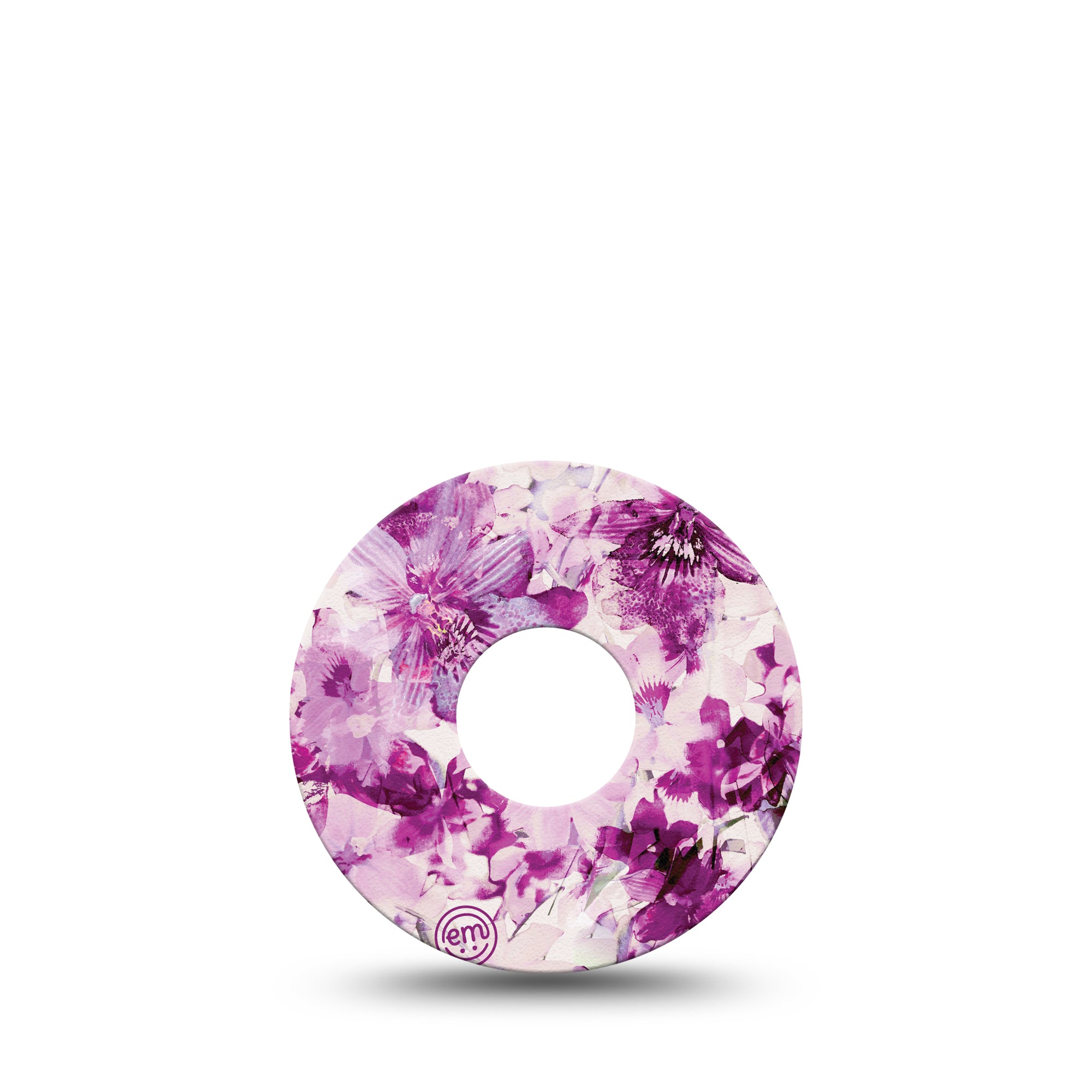 ExpressionMed Violet Orchids Libre 3 Tape, Single, Purple Orchids Themed, CGM Patch Design