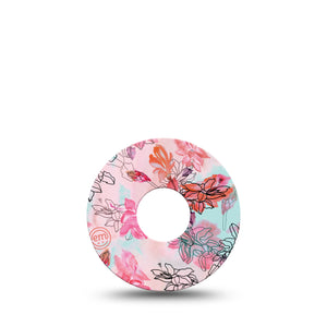 Whimsical Blossoms Libre 3 Tape, Colorful Florals Themed, CGM Patch Design