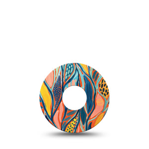 ExpressionMed Twisted Seaweed Libre 3 Tape, Single, Graphic Colorful Seaweed Inspired, CGM Patch Design