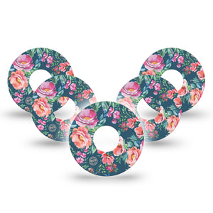 ExpressionMed Floral Enchantment Libre 3 Tape, 5-Pack, Charming Floral Inspired, CGM Plaster Patch Design