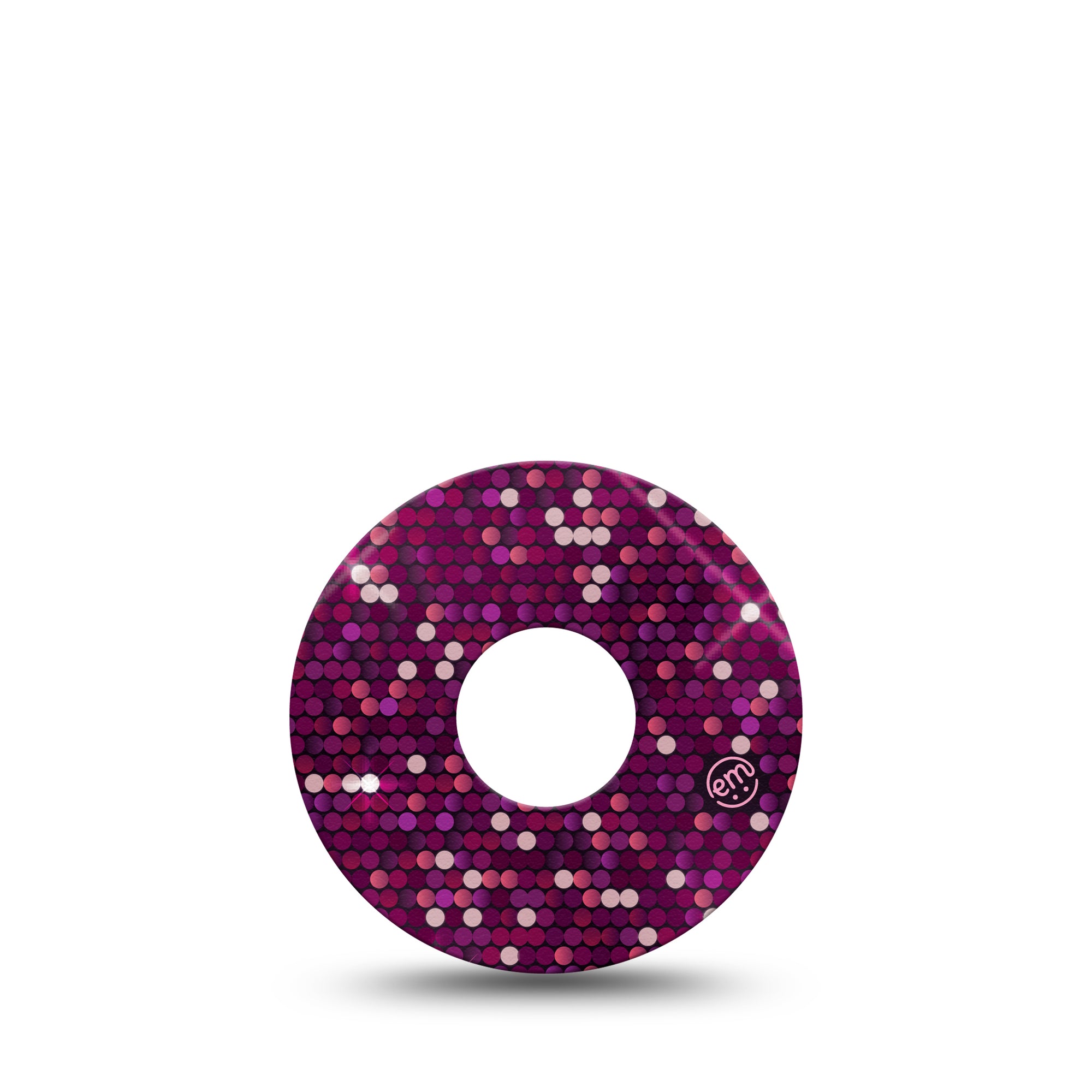 ExpressionMed Pink Sequins Libre 3 Tape, Single, Shiny Pink Themed, CGM Patch Design