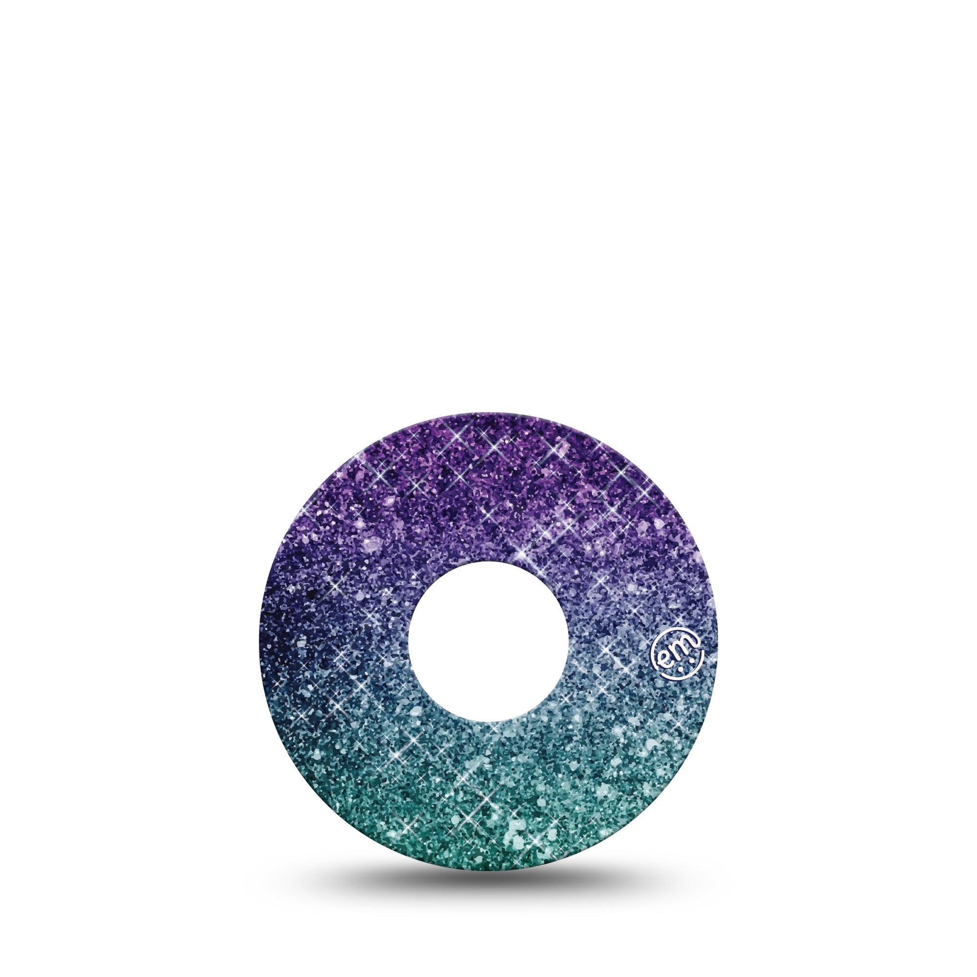 ExpressionMed Glittering Ombre Libre 3 Tape, Single, Purple Teal Glitter Ombre Inspired, CGM Overlay Patch Design