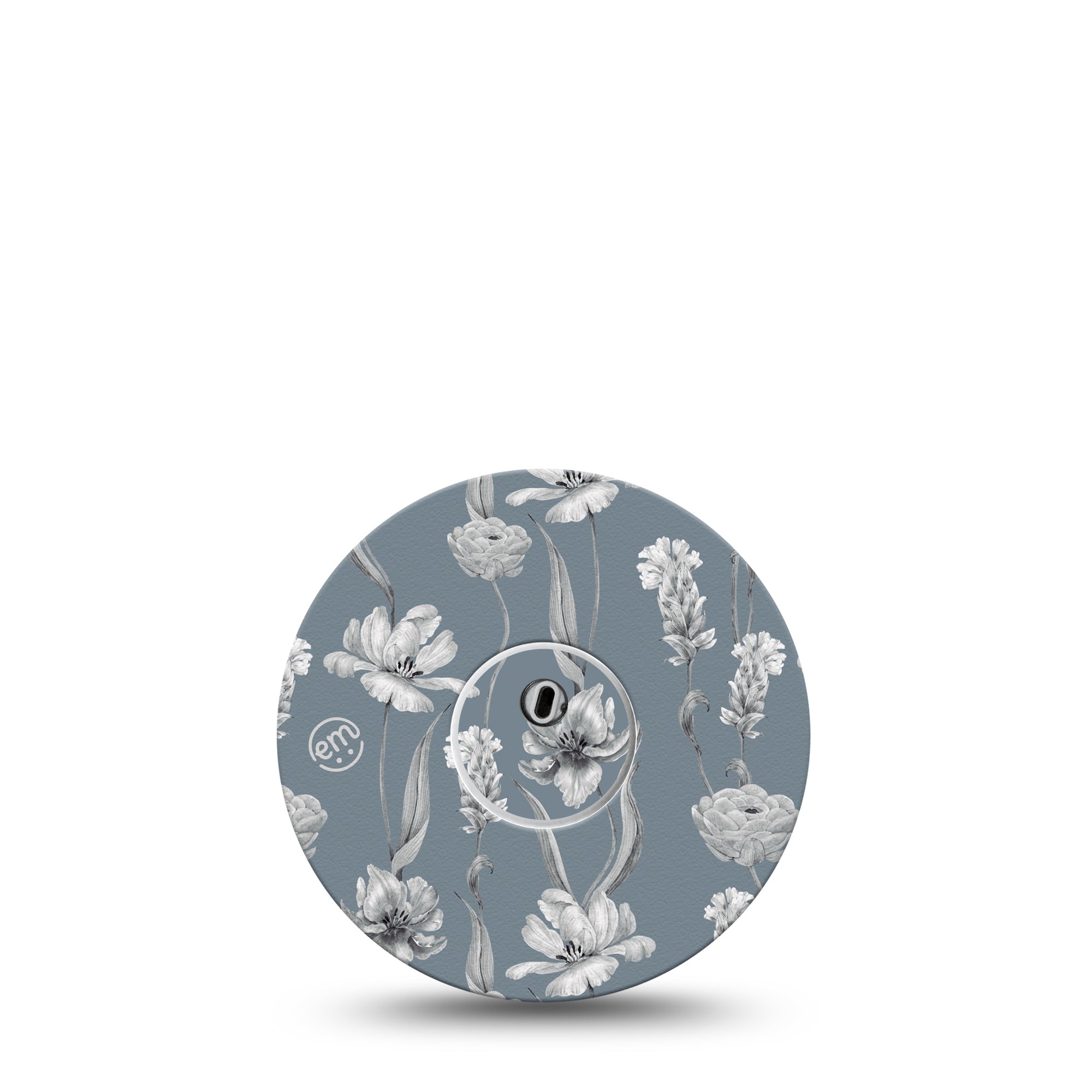 ExpressionMed Muted Petals Libre 3 Transmitter Sticker, Single, Muted Tone Flowers Floral CGM Vinyl Sticker with Matching Libre 3 fixing Ring Patch tape