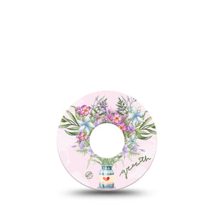 ExpressionMed Thriving Blossoms Libre 3 Tape, Single, Growth Bouquet Inspired, CGM Patch Design