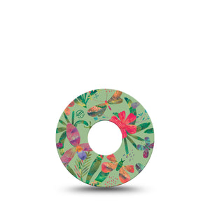 ExpressionMed Garden Butterflies Libre 3 Tape, Single, Butterflies and Flowers Inspired, CGM Plaster Patch Design