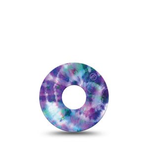 ExpressionMed Purple Tie Dye Libre 3 Tape, Single, Multicolored Tie Dye Inspired, CGM Patch Design