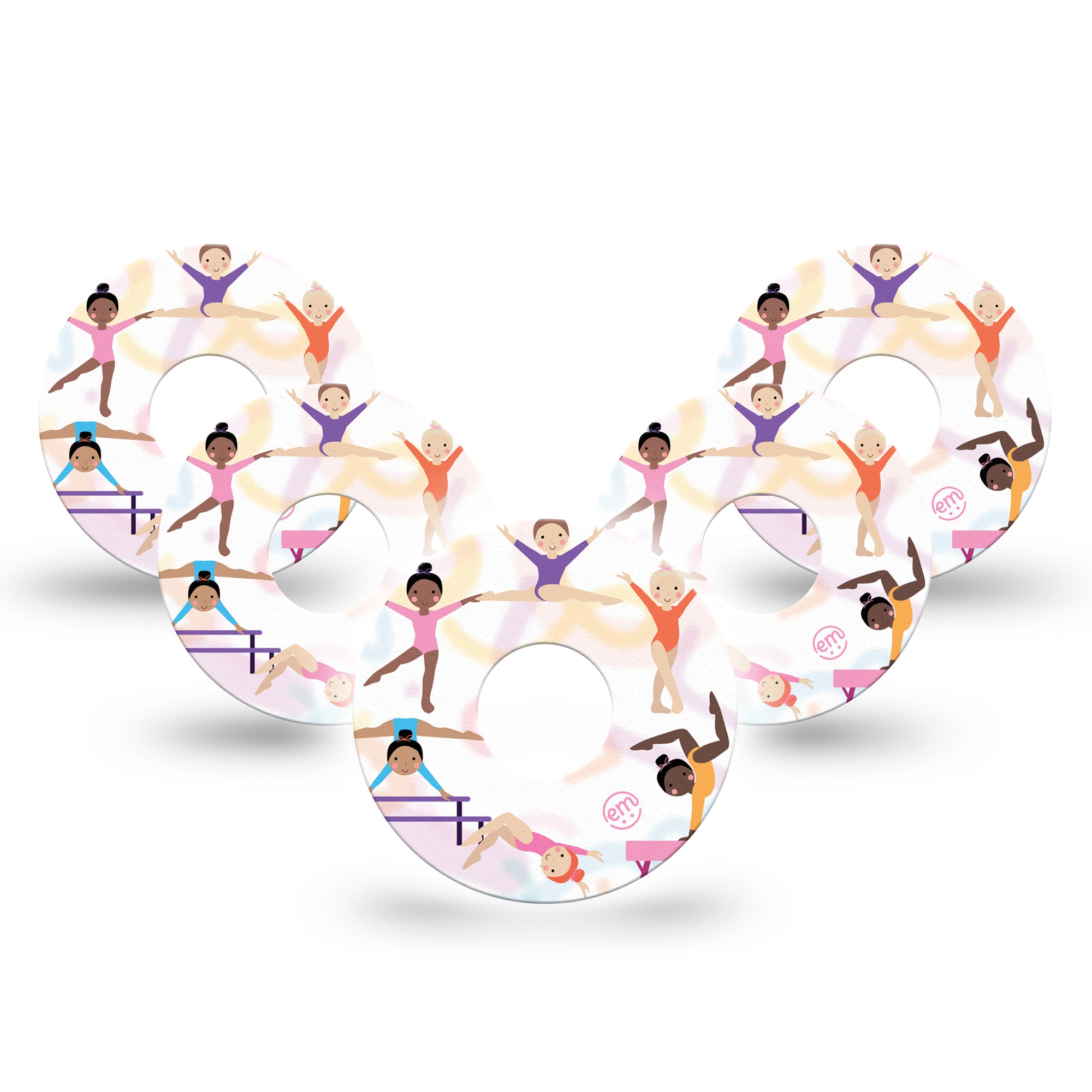 ExpressionMed Gymnastics Libre 3 Tape, 5-Pack, Flexible Girls Inspired CGM, Patch Design