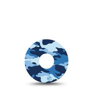 Blue Camo Libre 3 Tape, Single, Camo in Shades of Blue CGM Fixing Ring Patch Design