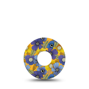 Charming Blooms Libre 3 Tape, Single, Blue Yellow Arrangement CGM Fixing Ring Patch Design