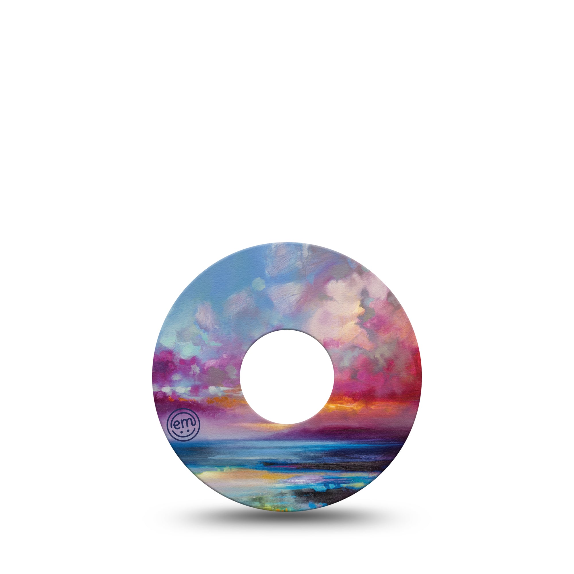 ExpressionMed Painted Skies Libre 3 Tape, Single, Pinky Blue Clouds Themed, CGM Patch Design