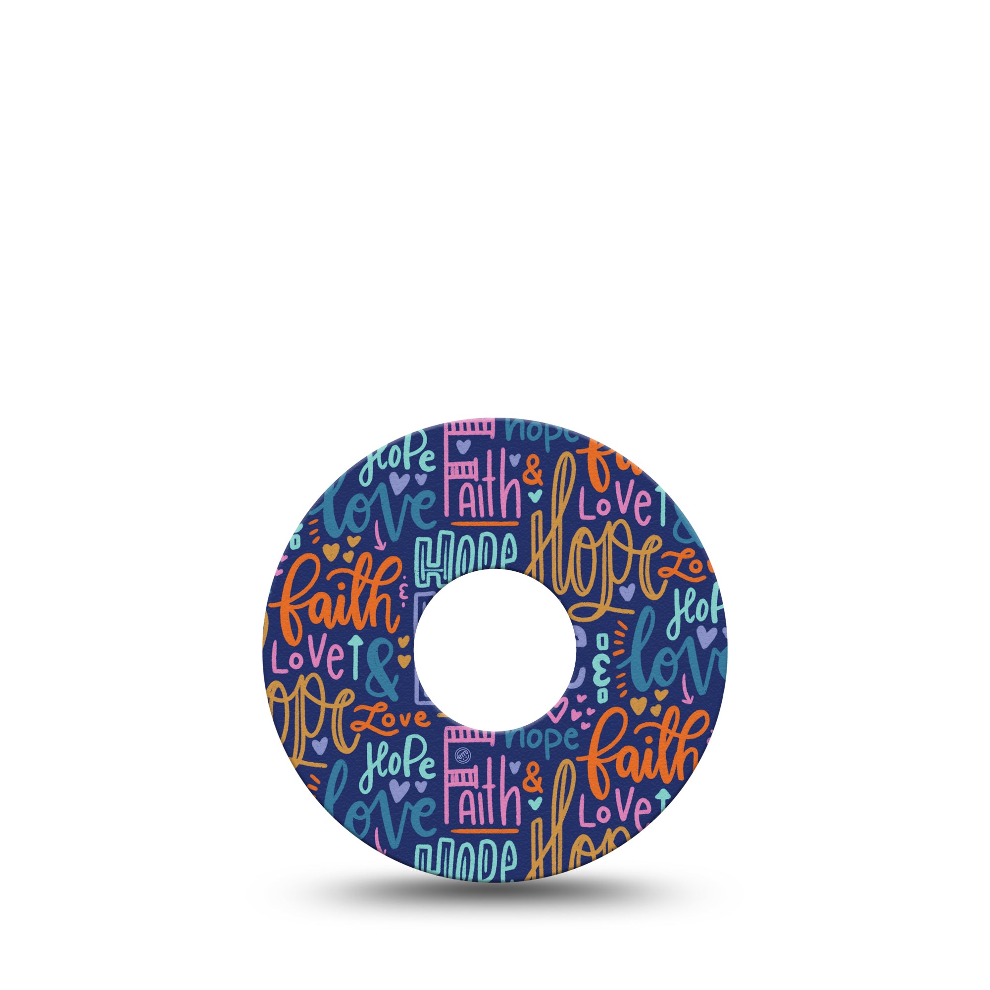 ExpressionMed Faith Love Hope Libre 3 Tape, Colorful Inspiration Themed CGM Adhesive Patch Design