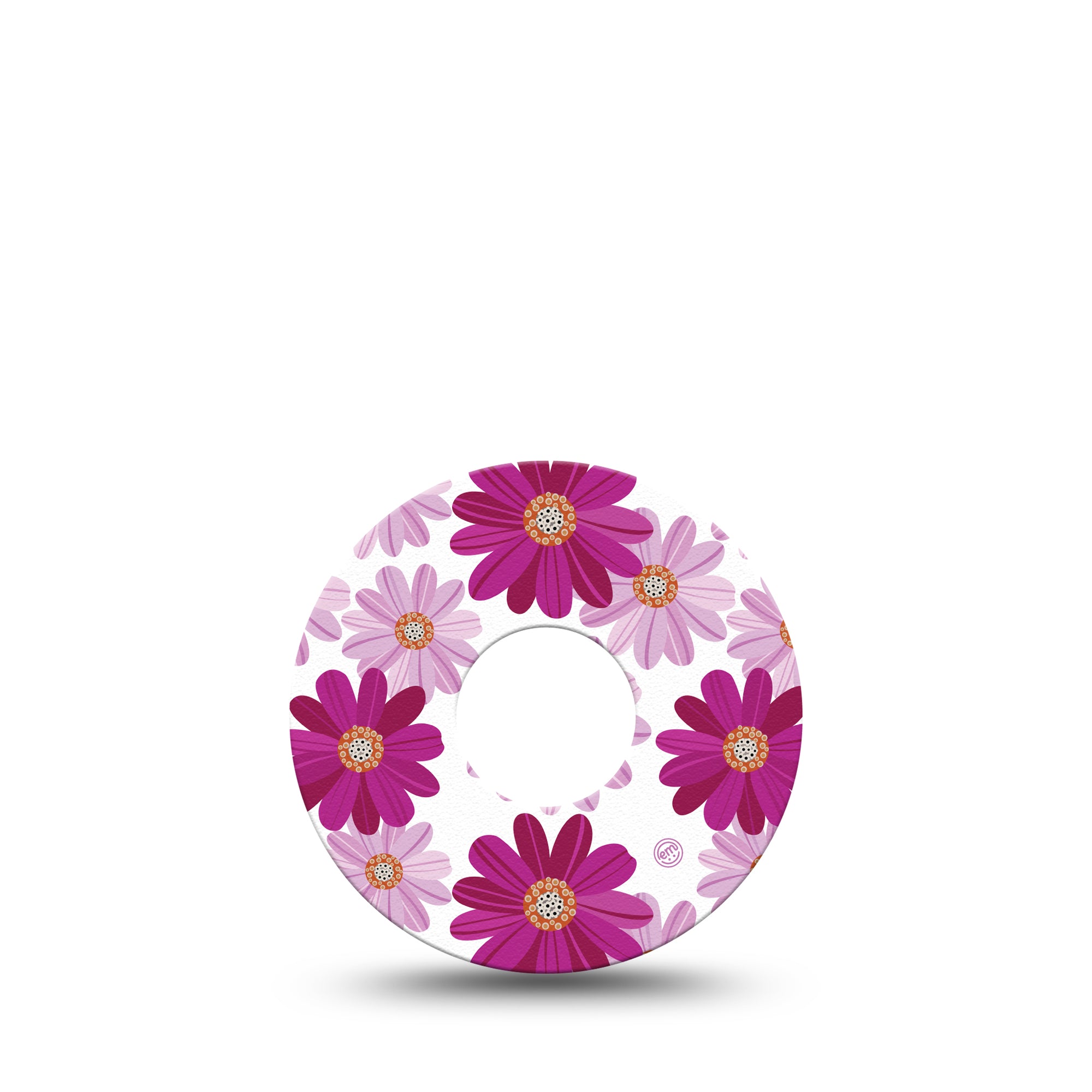 Brilliant Daisies Libre 3 Patch, Single, Mauve Daisy Print Themed, CGM Adhesive Tape Design