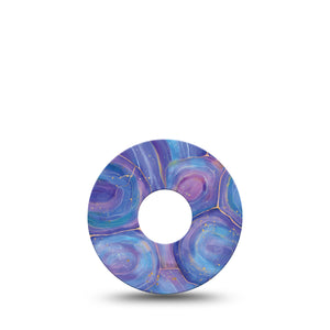 ExpressionMed Purple Agate Libre 3 Tape, Single, Layers of Purple Crystal Inspired, CGM Adhesive Patch Design