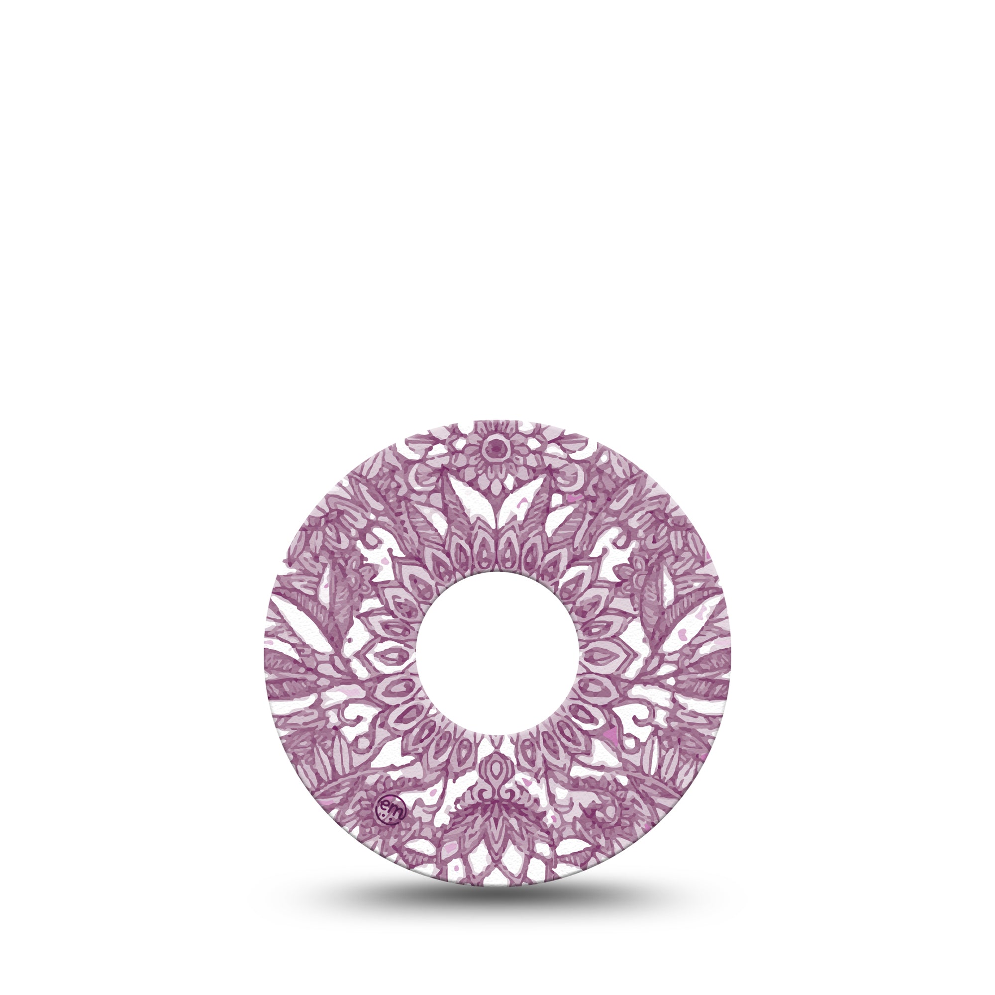 Burgundy Floral Libre 3 Tape, Single, Ornamental Burgundy Floral CGM Adhesive Patch Design