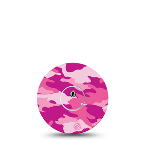 ExpressionMed Pink Camo Libre 3 Transmitter Sticker and matching Libre 3 Perfect Fit tape