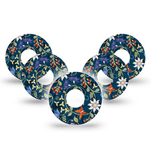 Floral Folklore Libre 3 Tape, 5-Pack, Floral Traditions Themed, CGM, Fixing Ring Patch Design