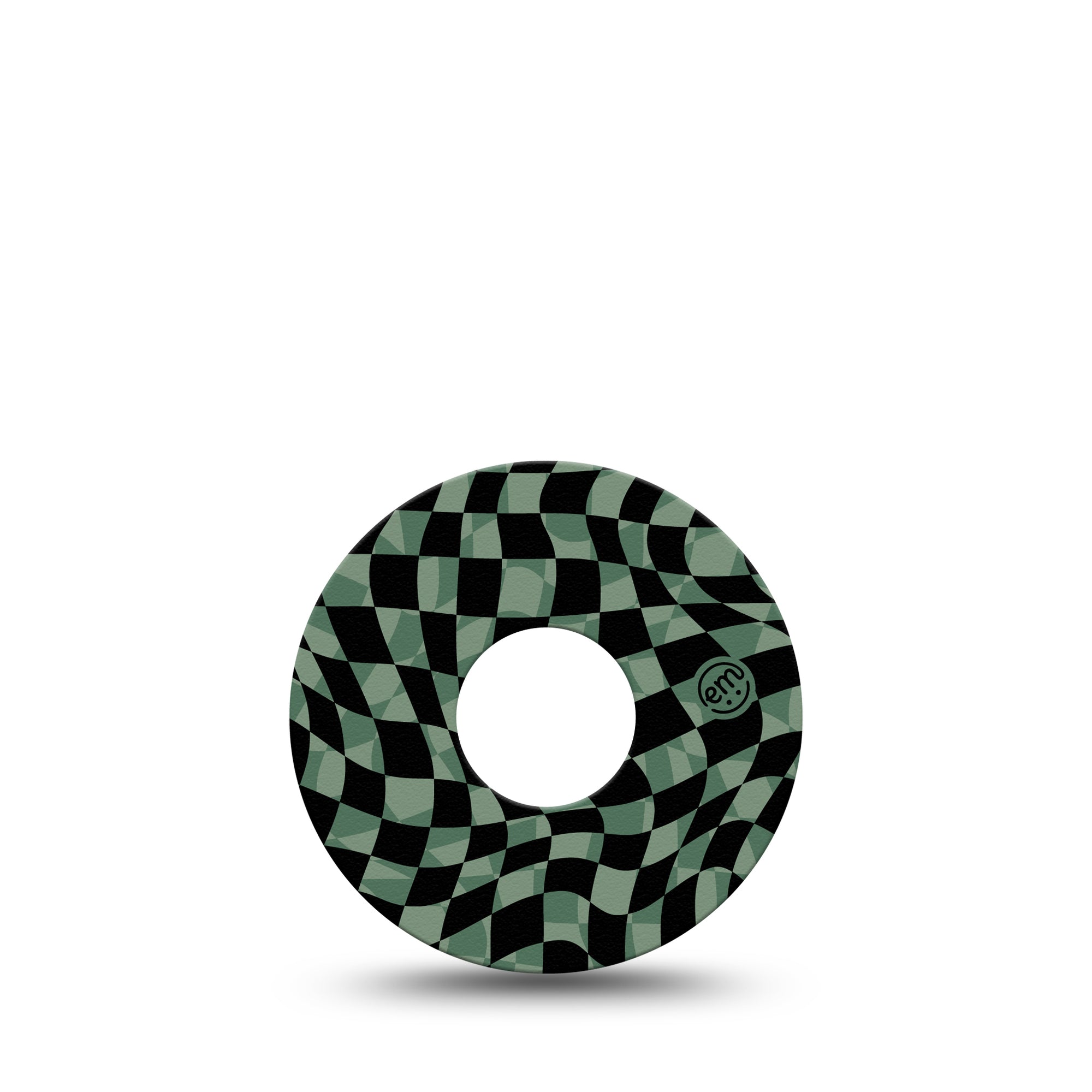 ExpressionMed Green & Black Checkerboard Libre 3 Tape, Single, Optical Illusion Inspired, CGM, Plaster Patch Design