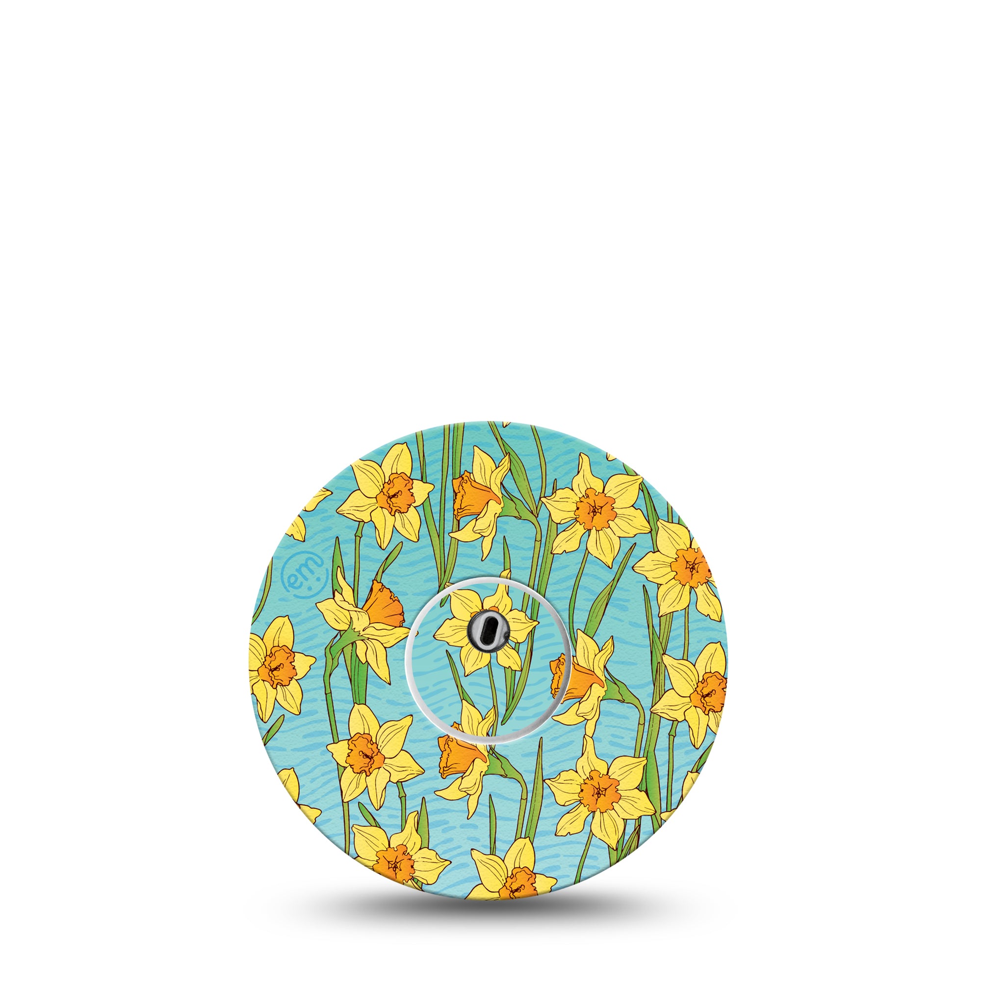 Daffodils Libre 3 Transmitter Sticker, Single, Yellow Spring Floral with Matching Libre 3 CGM Overlay Patch