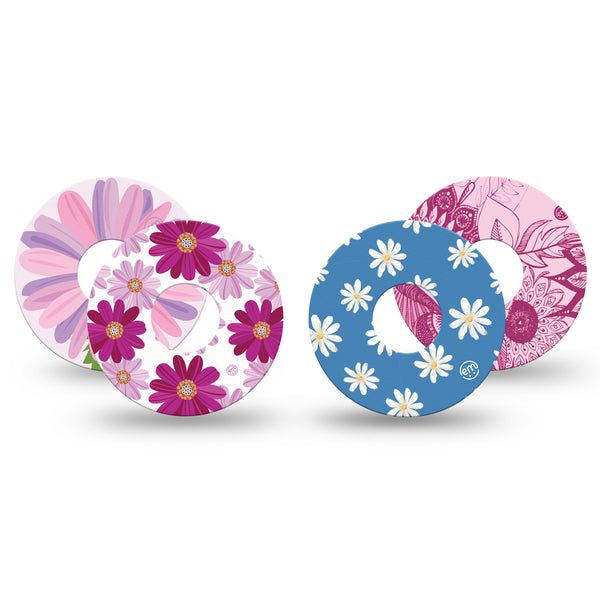 Daisy Chain Libre 3 Tape, Variety Pack, Single, Pastel Floral Inspired, CGM Adhesive Patch Design