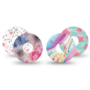 ExpressionMed Pastel Prints Libre 3 Tape, 4-Pack, Soothing Florals Themed, CGM Patch Design