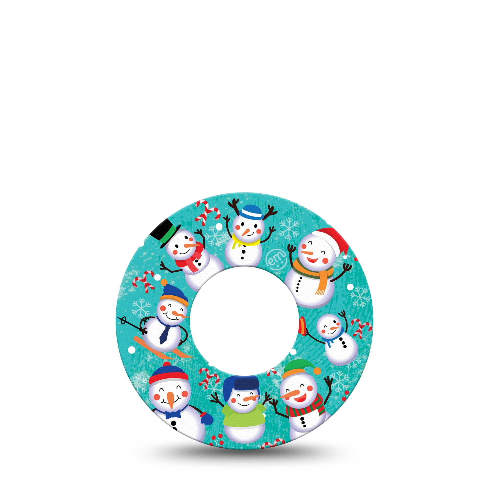 Snowman Celebration Libre 2 Perfect Fit Patch, Single Tape, Winter Themed CGM Adhesive Tape Design, Abbott Lingo